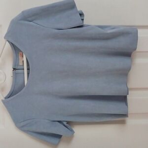 GB Light Blue Faux Seude Short Set